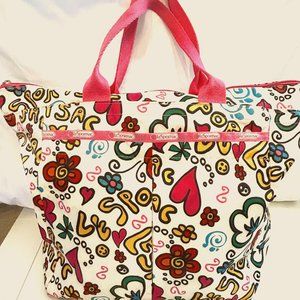 LeSportsace Tote - Pink Heart Floral Design